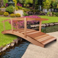 12-Foot Cedar Garden Bridge With Side Rails