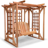 Cedar Pergola Garden Arbor & Swing Set
