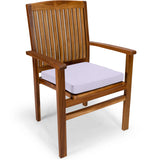 7-Piece Twin Butterfly Leaf Teak Extension Table Stacking Chair Set with Cushions