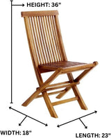 9-Piece Teak Extension Patio Table and Folding Dining Chairs Set