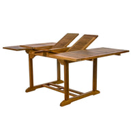 5-Piece Teak Butterfly Extension Table Dining Chair Set