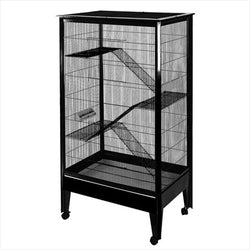 A&E Large Platinum Black - 4 Level Small Animal Cage On Casters